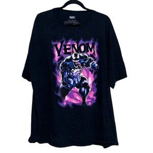 Marvel Venom Graphic Black T-Shirt 3X Featuring Bold Comic Design